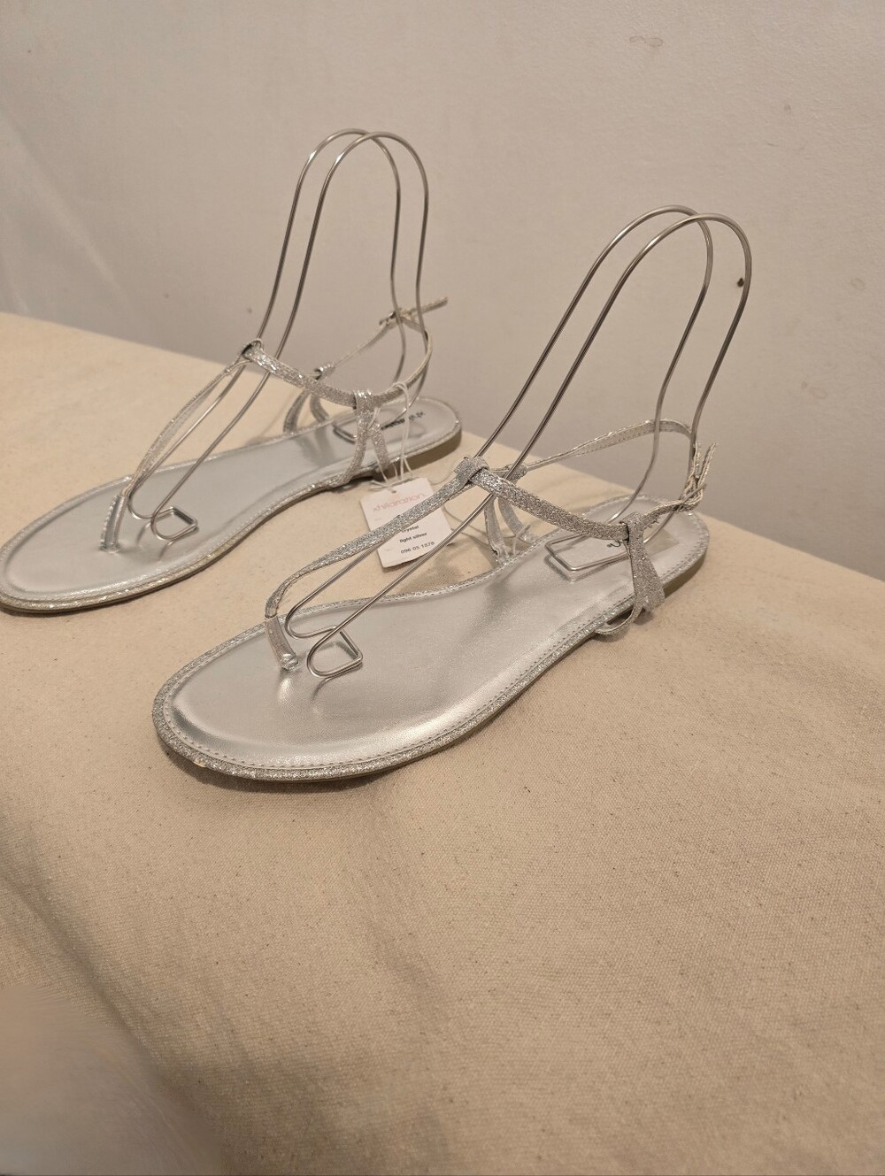 Xhilaration Women's Silver Flat Sandals Size 11